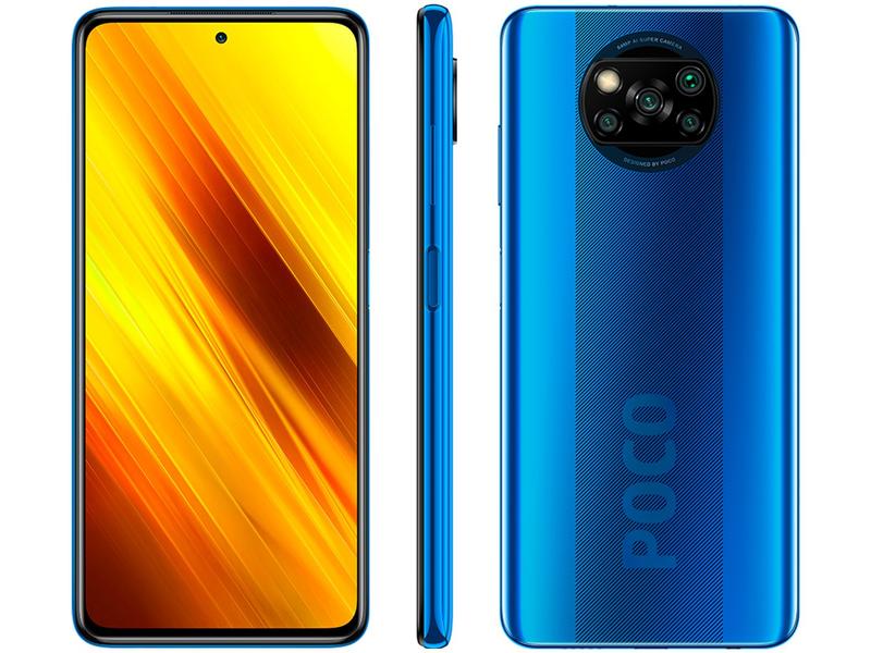 POCO X3 NFC 64GB スマートフォン 本体 ブルー Smartphone Xiaomi Poco X3 NFC 64GB Cinza Octa-Core - 6GB RAM Tela